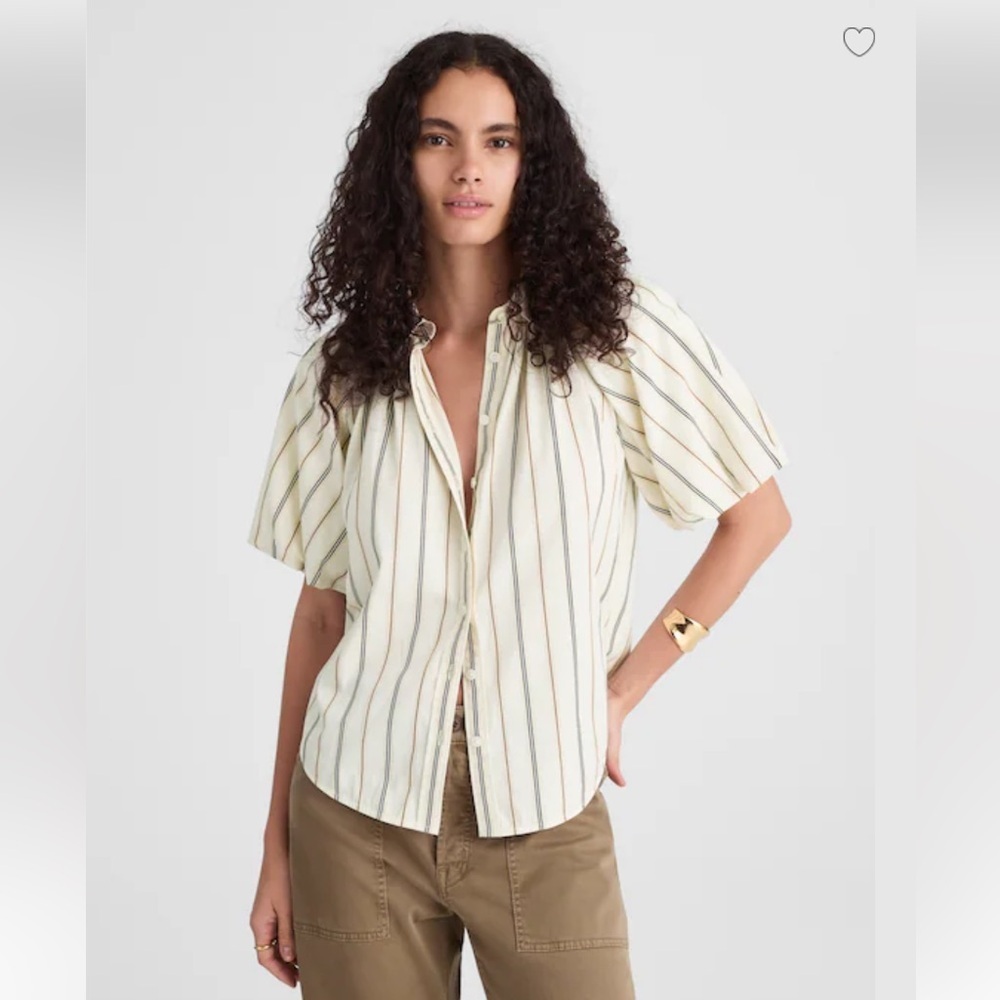 Madewell Shirred Bubble-Sleeve Button-Up
Shirt in Poplin 100% cotton Sz Medium - Picture 4 of 14